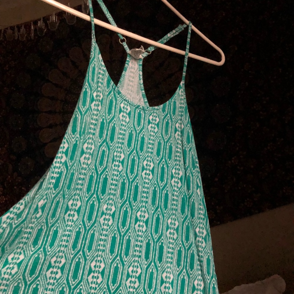 Essentials Teal And White Crop Top